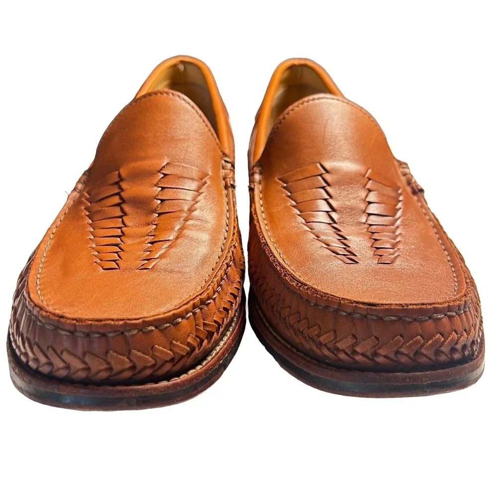 Tommy Bahama Hasslington Tan Woven Leather Loafers Men's Size 10.5 Resortwear